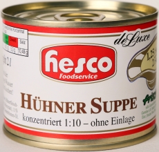 1/4 Hühnersuppe, 212 ml, 1:10 konz. ohne Fleisch, ergibt 2 Ltr. Suppenbasis