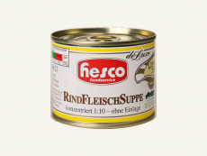 1/4 RindFleischSuppe 212 ml, 1:10 konz.ohne Fleisch, ergibt 2 Ltr. Suppenbasis